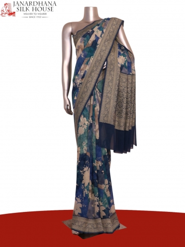 Pure Printed Georgette Silk Saree